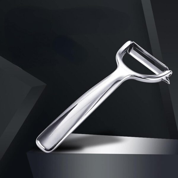 Stainless Steel Peeling Knife Home Apple Melon Shaved Potatoes Peeling Kitchen Multi-Functional Scraper Argent - Image 2
