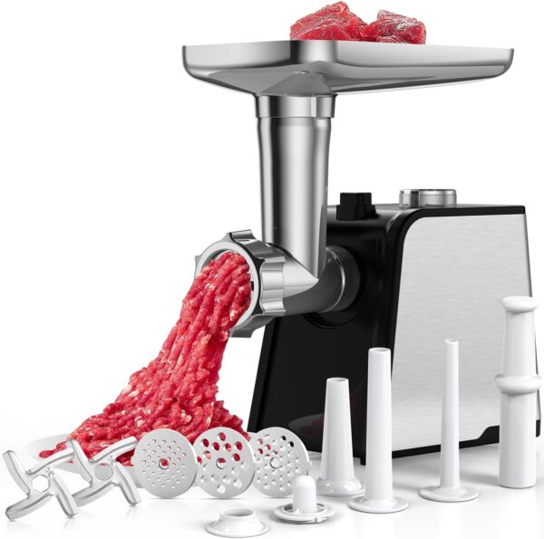 3200W Max Electric Meat Grinder & Sausage Stuffer - Heavy Duty Mincer Machine with 2 Blade And 3 Plates, 3 Tubes &  Kit for Home Kitchen Use MG-S9